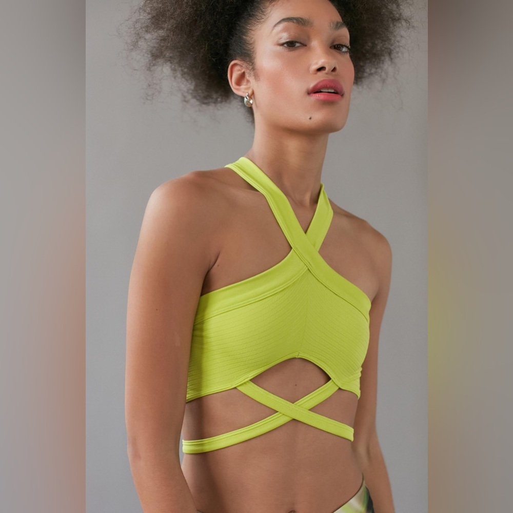 Out from Under green seamless wrap bra top